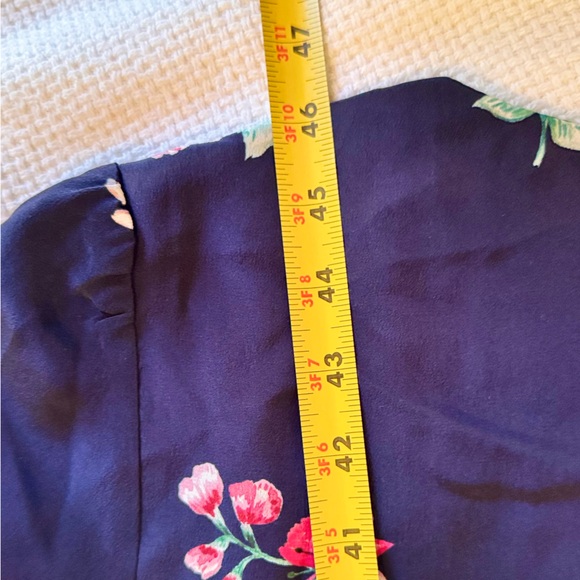 SEZANE Navy Blue Floral Wrap Midi Dress - Picture 15 of 15